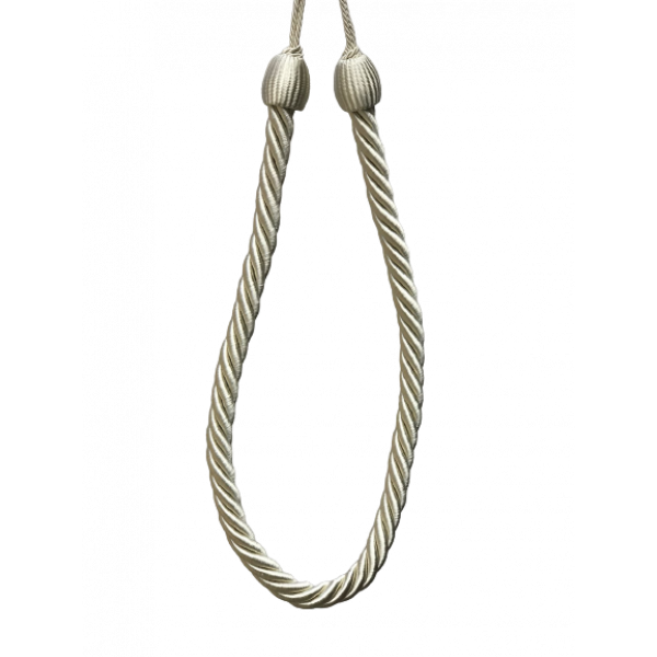 PAIR Curtain Tie Back rope twist - Cream 85cm