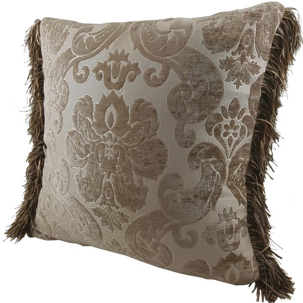 Chenille cushion cover 45cm x 45cm - French Beige / Cream colour trimmed with matching ruche