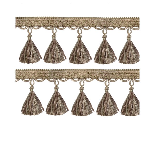Fringe Tassels - French Silver / Mauve 9cm Price is per metre.