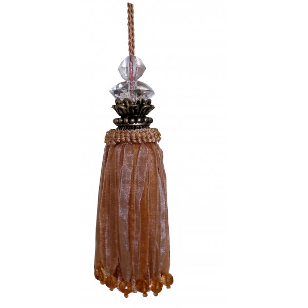 Tassel with Gold Top and Faceted Beads -  18cm long