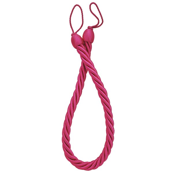 PAIR Curtain Tie Back rope twist - Fuchsia Pink 85cm