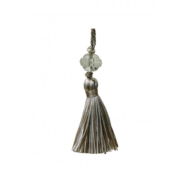  Small Tassel with Bead Beige 6.5cm long Pack of 5