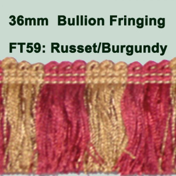 Fringing 36mm russet and Red Wine Price is per metre.