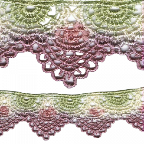Scalloped Lace (Hand Dyed) - Dark Pink 25mm Price is for 5 metres