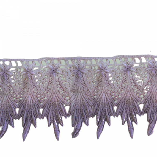 Victorian Fleur Scalloped Lace - Pale Pink / Mauve 7.5cm Price is for 5 metres