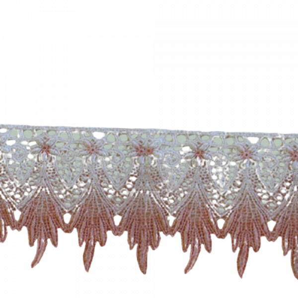 Victorian Fleur Scalloped Lace - Pink / Cream 7.5cm Price is for 5 metres