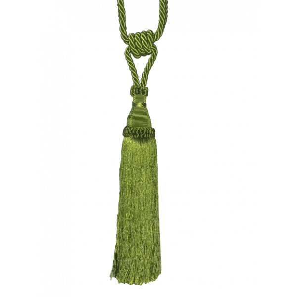 Pair Curtain Tie Back - 30cm Tassel - Lime Green