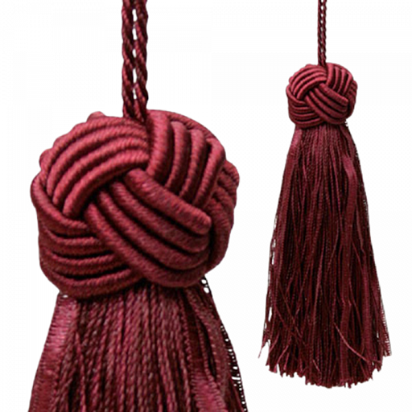 Turks Head Knot Tassel - Red Wine 10.5cm Pack of 5
