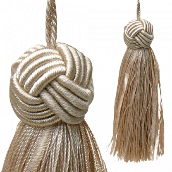 Turks Head Knot Tassel - Creamy Gold 10.5cm