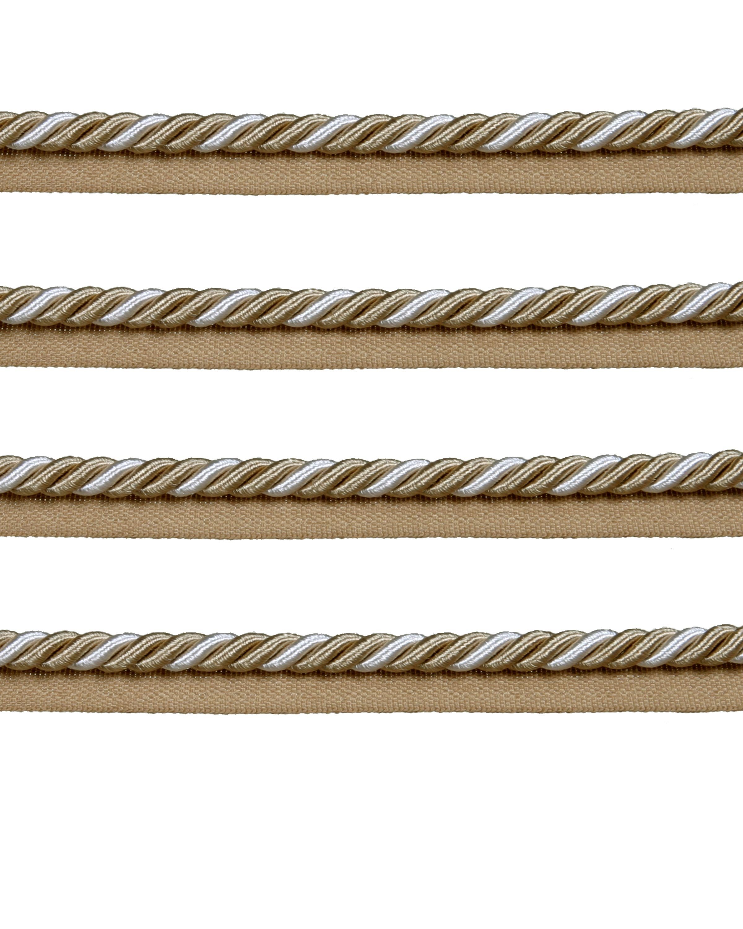 Piping Cord 8mm 2 Tone Twist on Tape - Cream / Gold Price is for 5 metres 