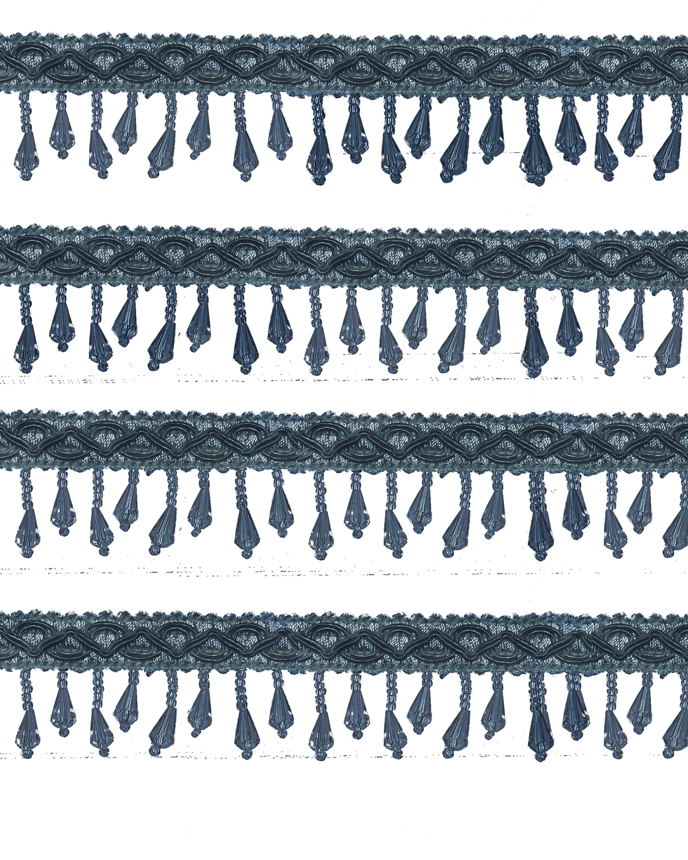 Short Fringe Beading - Charcoal Grey 40mm Price is for 5 metres