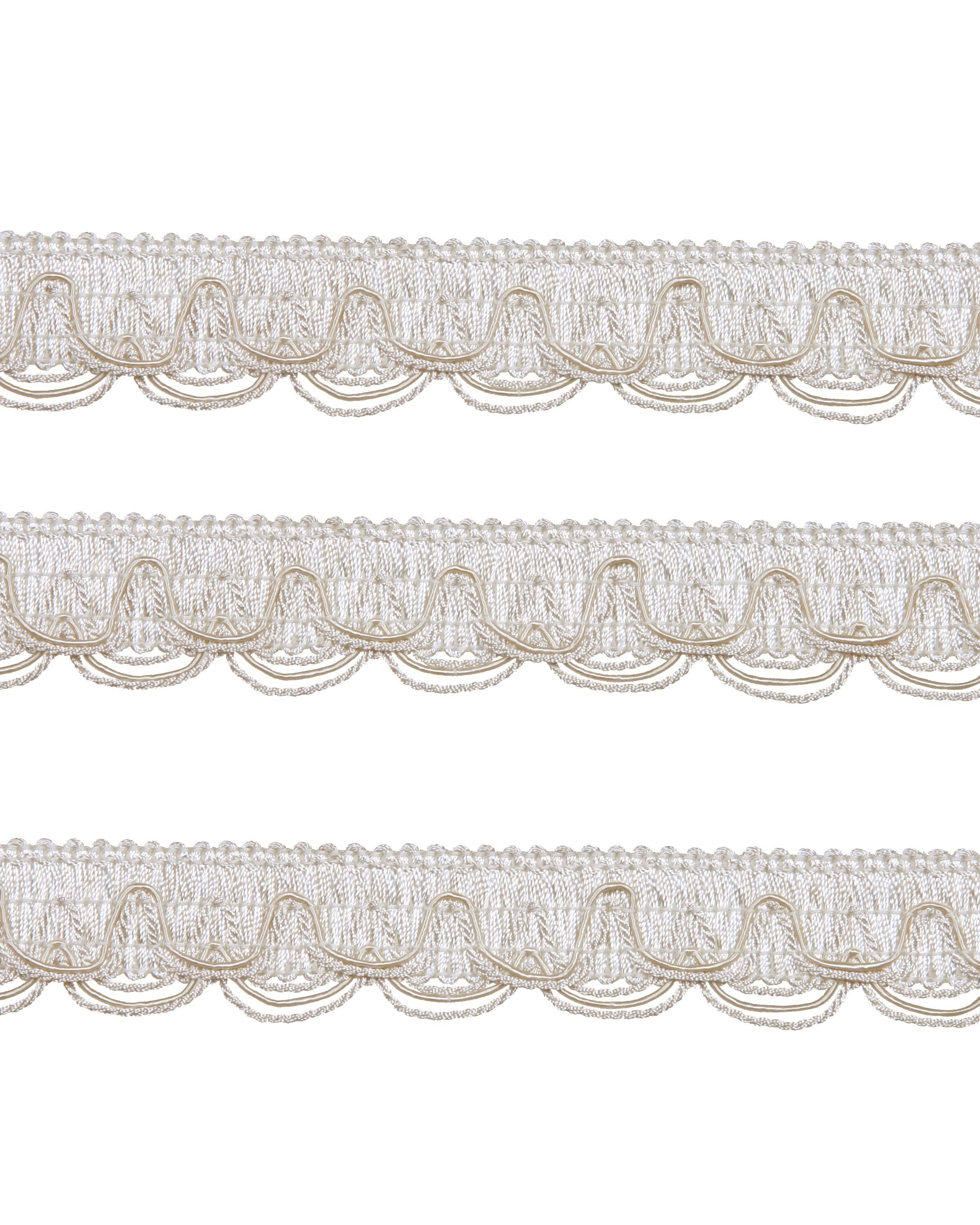 Scalloped Looped Braid - Cream 30mm Price is for 5 metres