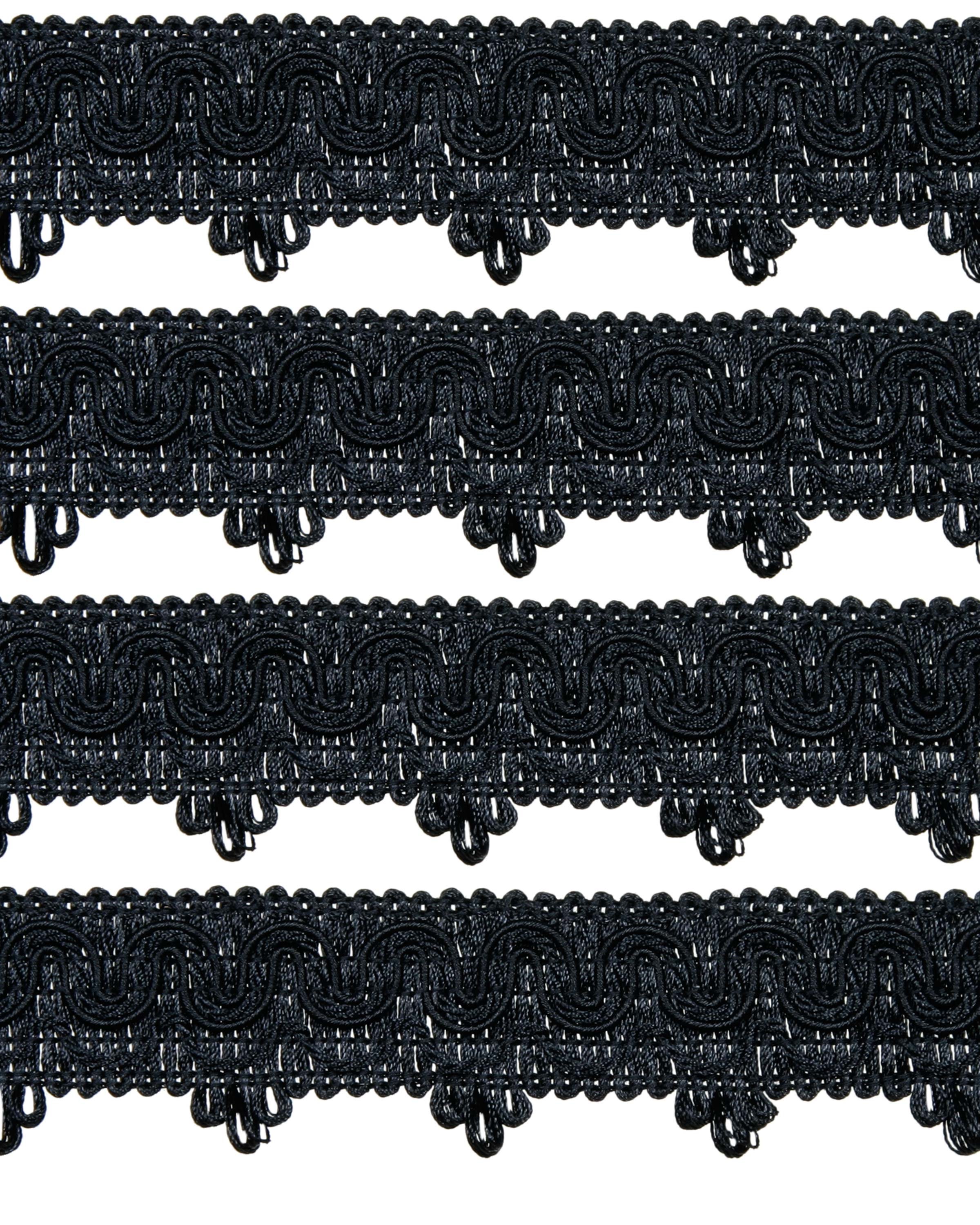 Ornate Scalloped Braid - Black 45mm Price is for 5 metres