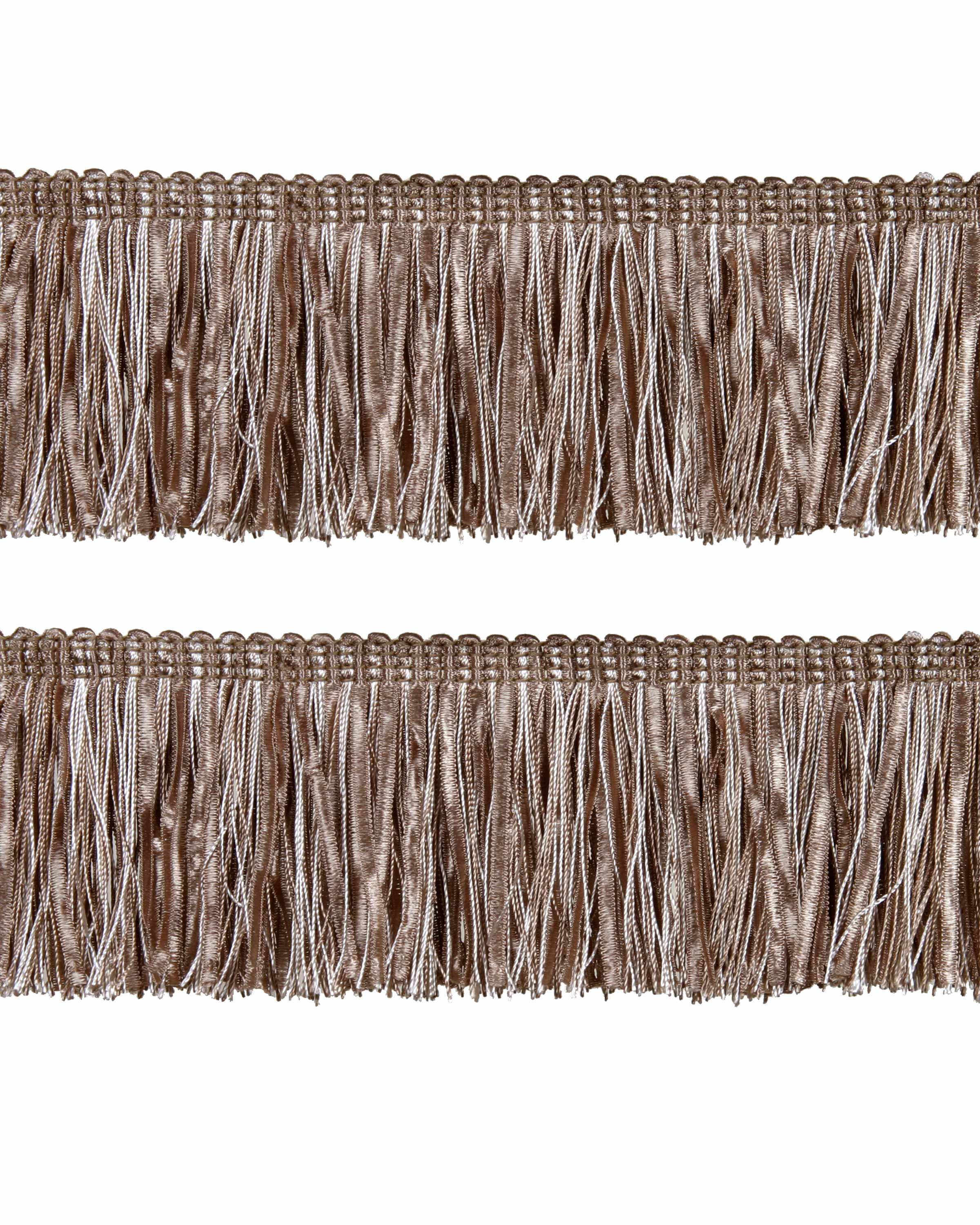 Bullion Fringe with Ribbons - Silvery Taupe 60mm Price is for 5 metres