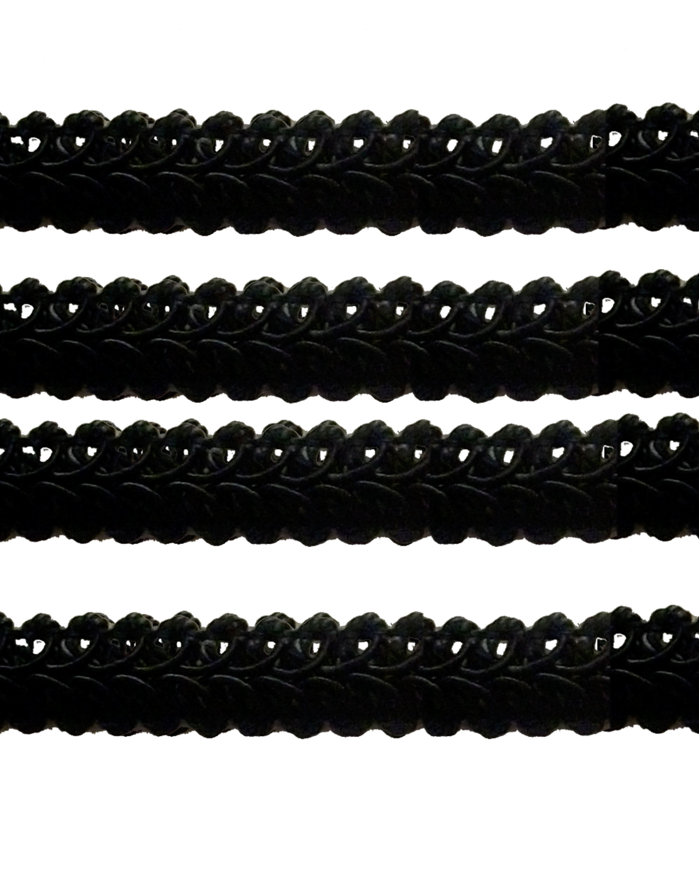Small Herringbone Braid - Black 12mm Price is for 5 metres
