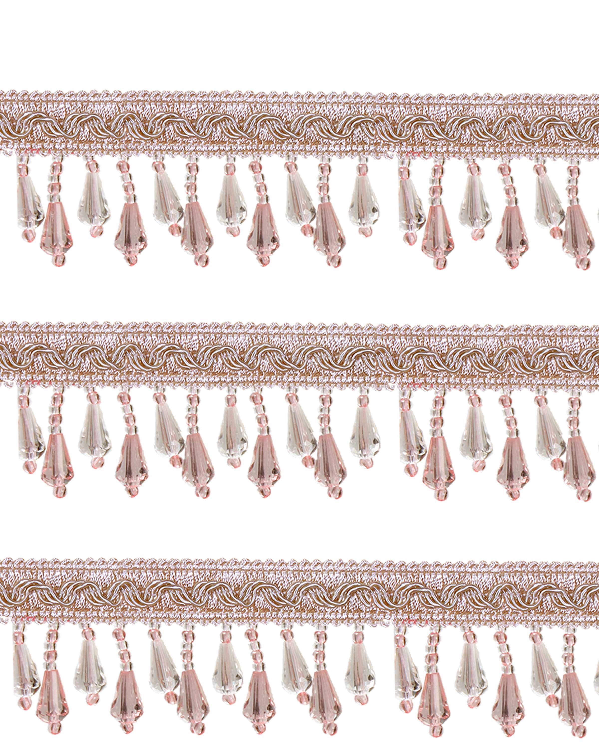 Short Fringe Beading - Pink Acrylic 40mm Price is for 5 metres