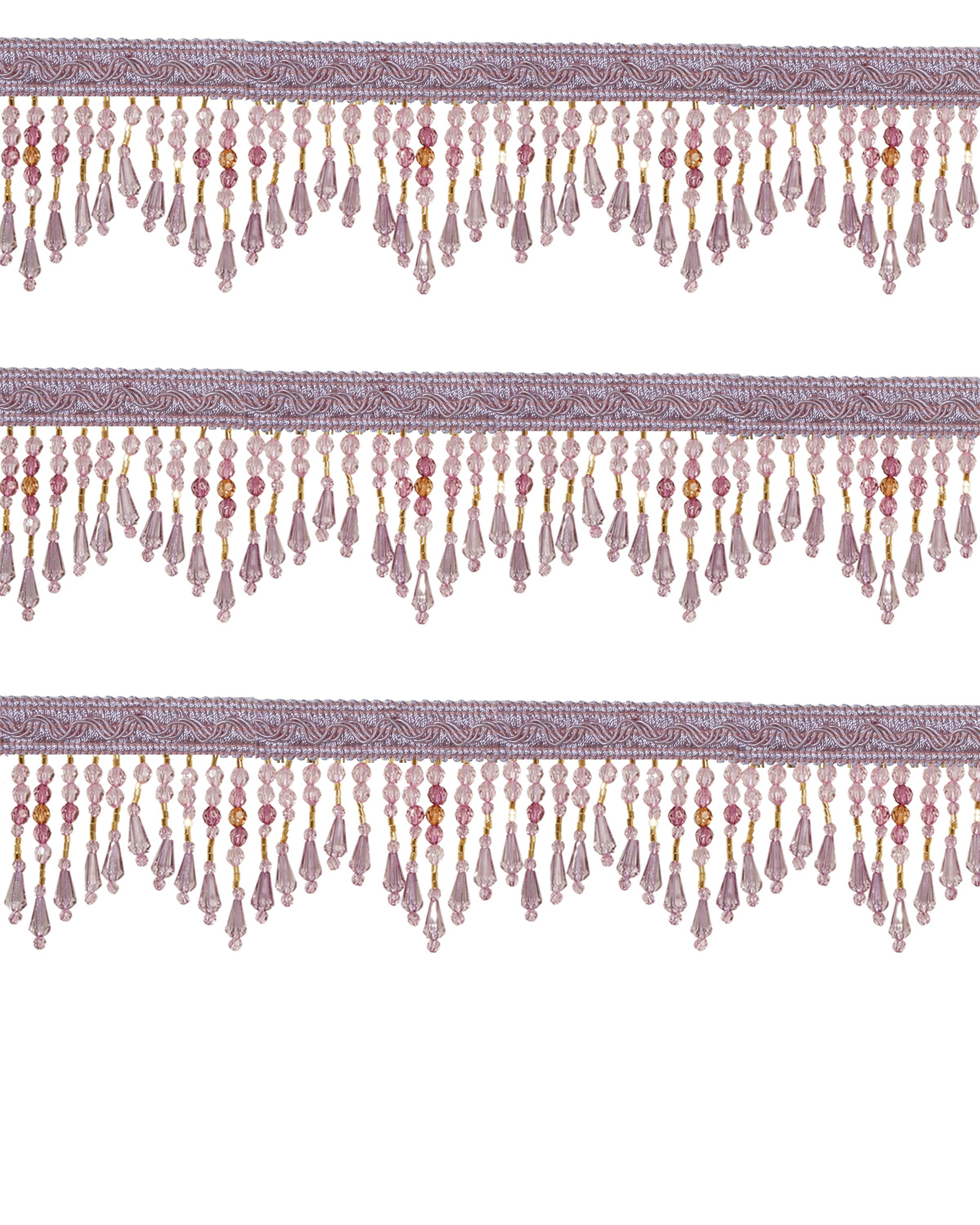 Fringe Beading with drops - Amethyst 70mm Price is for 5 metres