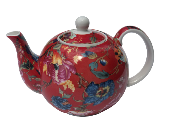 Teapot with Infuser - Athena Red NEW Heritage Fine China 1200ml 42oz