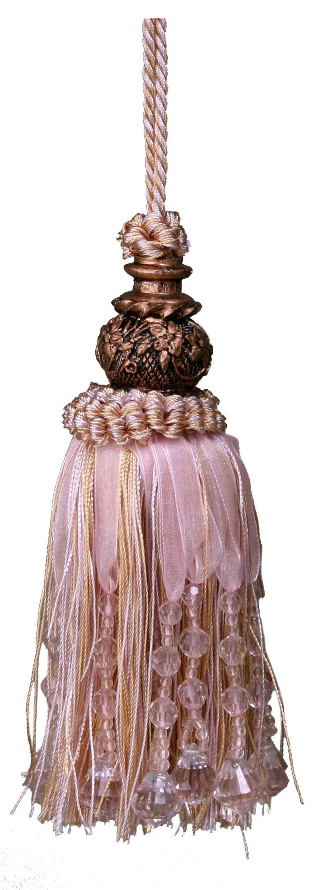 Tassel with beads - Pink 17cm