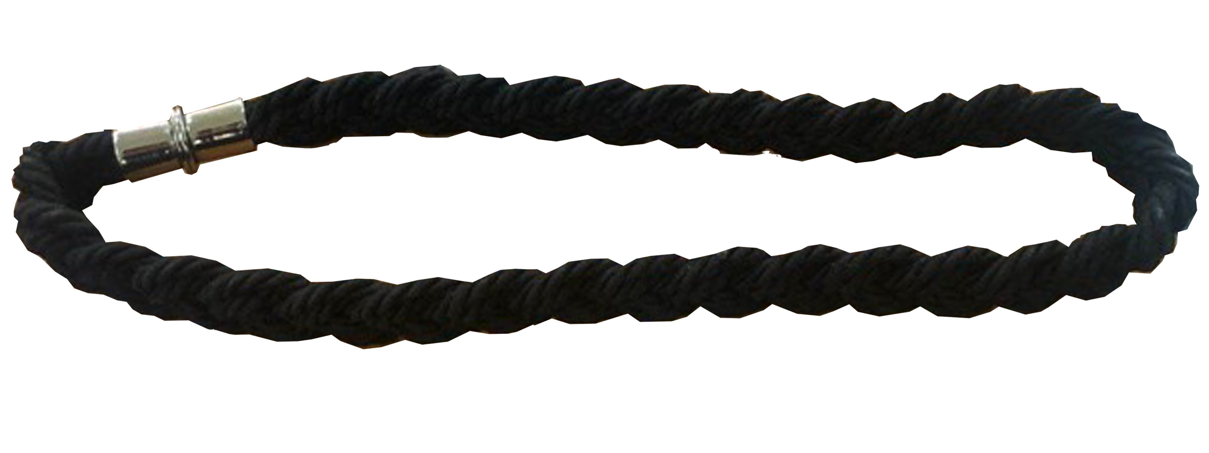 PAIR 2 pieces Natural Cotton Curtain Tie Backswith Rope Plaited Weave - Black 80cm