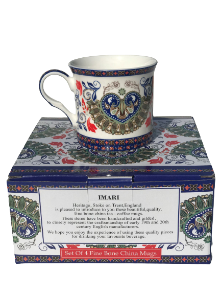 Imari Design Set of 4 mugs NEW Heritage Br 300ml 10.5 oz eaand 