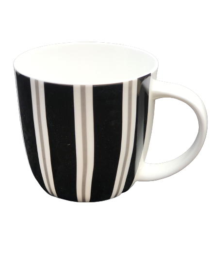 Wide Black Stripes Design Mug NEW Heritage Brand Boxed 300ml 10.5oz 