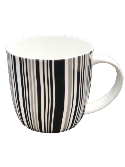 Thin Black Stripes Design Mug NEW Heritage Brand Boxed 300ml 10.5oz 