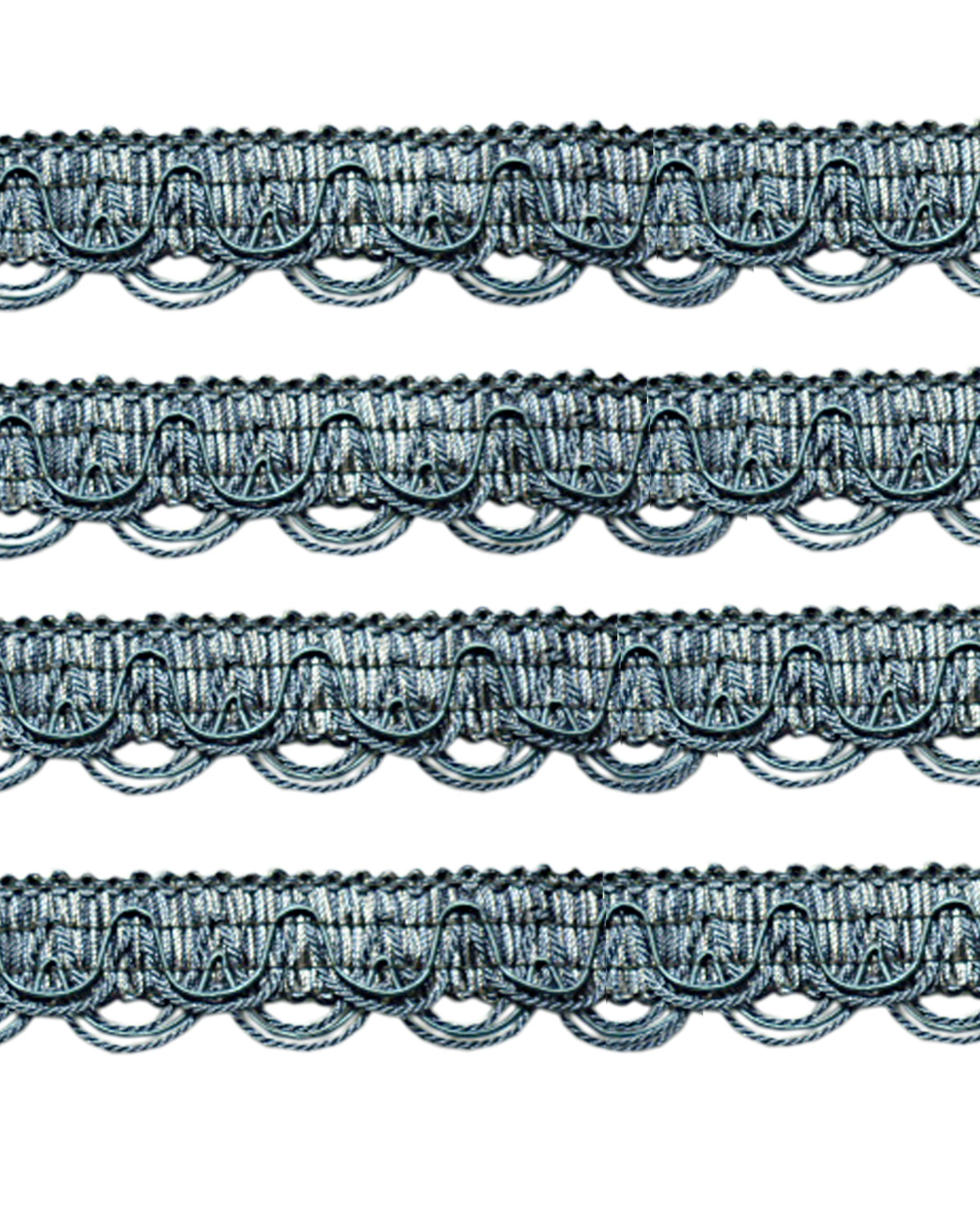 Scalloped Looped Braid - Blue 28mm Price is for 5 metres