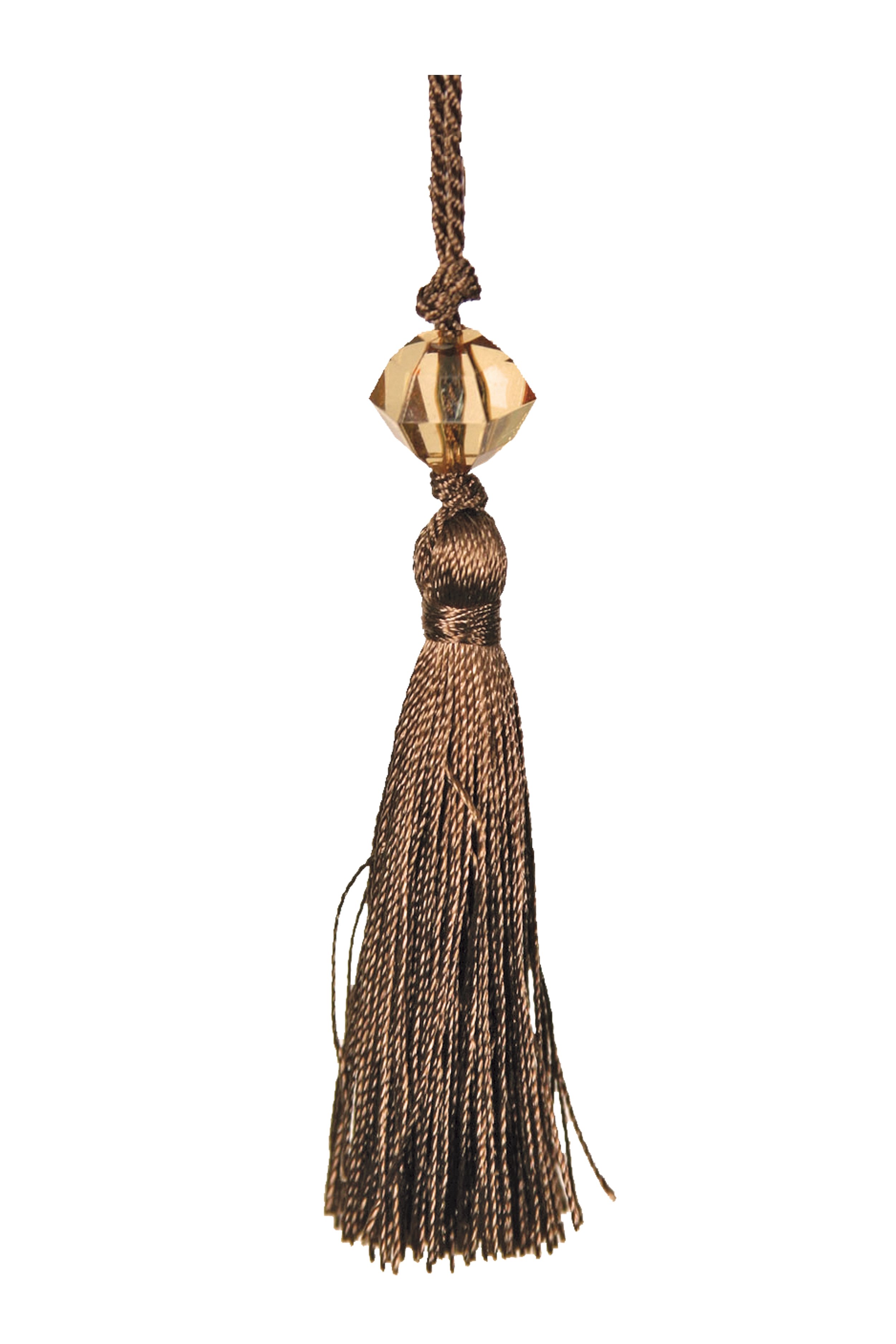 Small Tassel with Bead - Brown 6.5cm Pack of 5