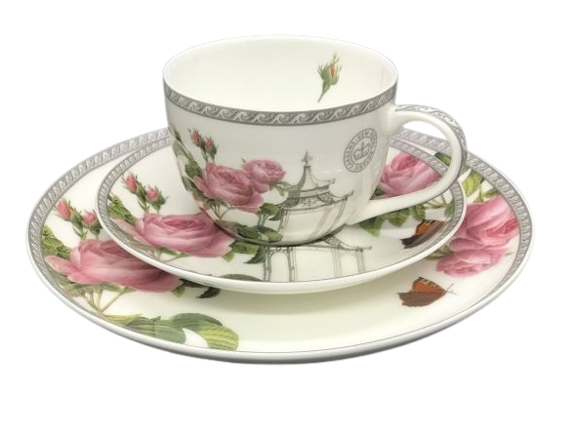 Cup, Saucer and Plate set Redoute Design NEW Heritage Fine Bone China 225 ml 7.5oz