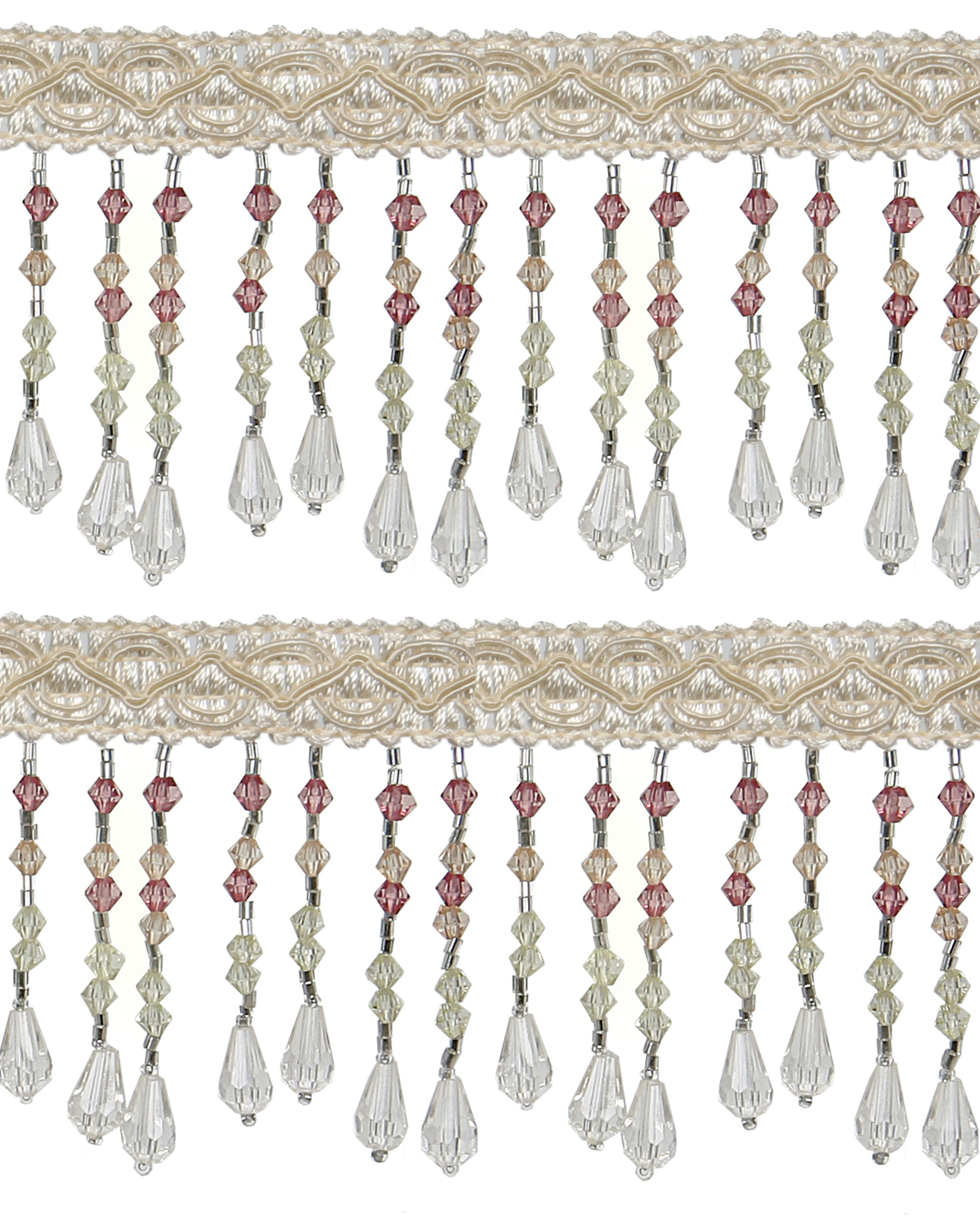 Fringe Beading in Victorian style Price is per metre Ruby 6.4cm 
