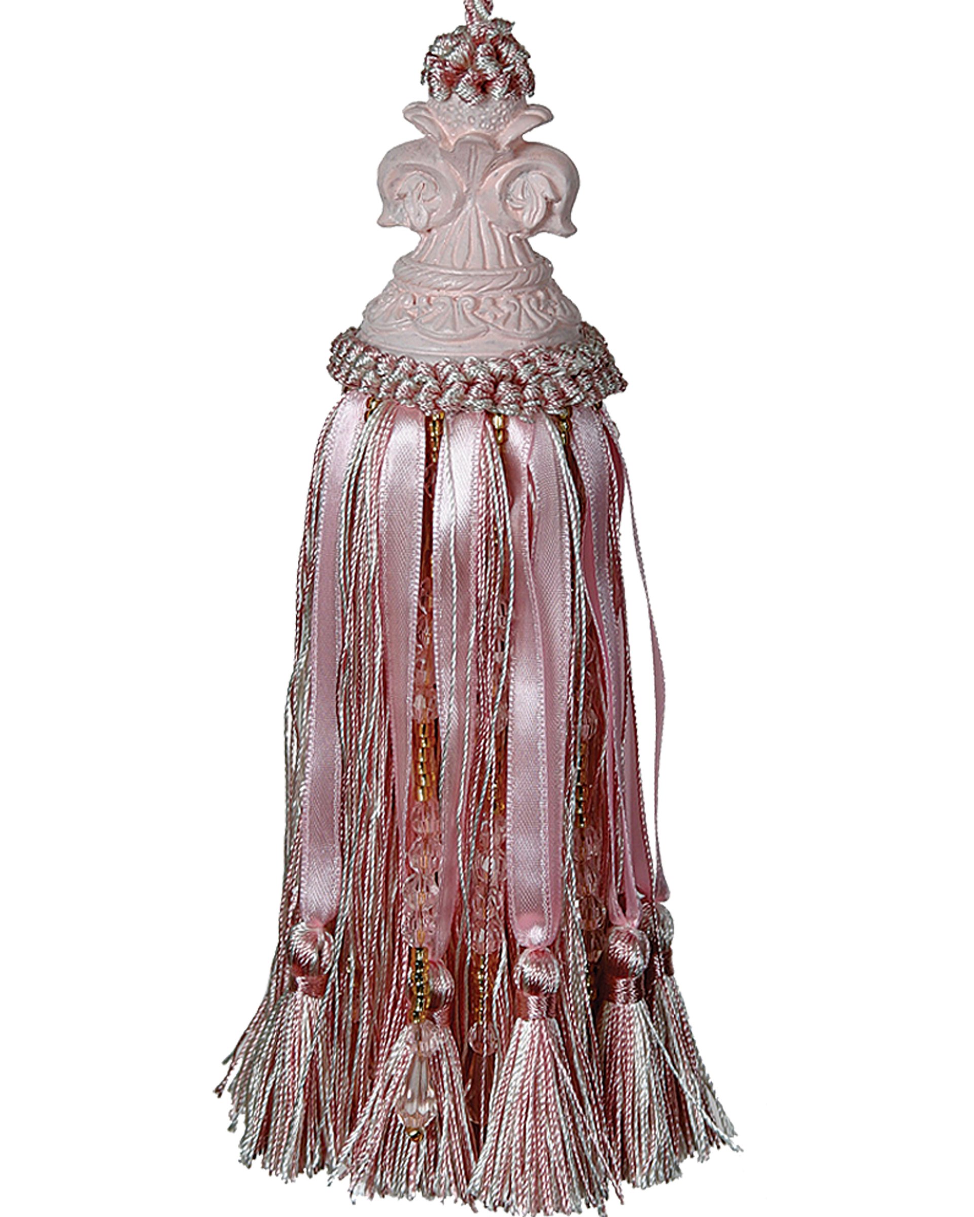 Tassel with Fleur de Lys Top - Pink 18cm