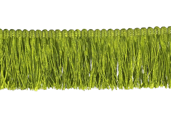 Ruche Fringe - Lime Green 60mm Price is for 5 metres