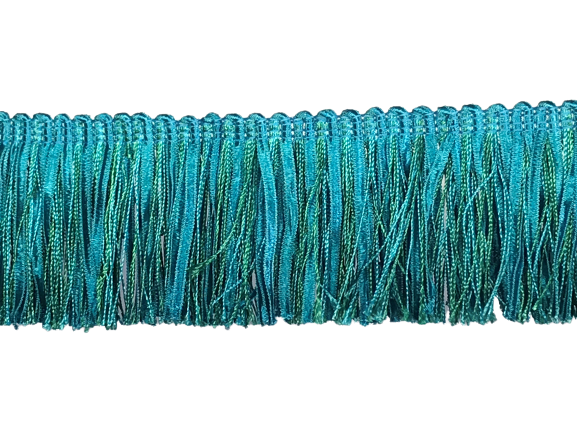 Ruche Fringe - Teal Blue 60mm Price is for 5 metres