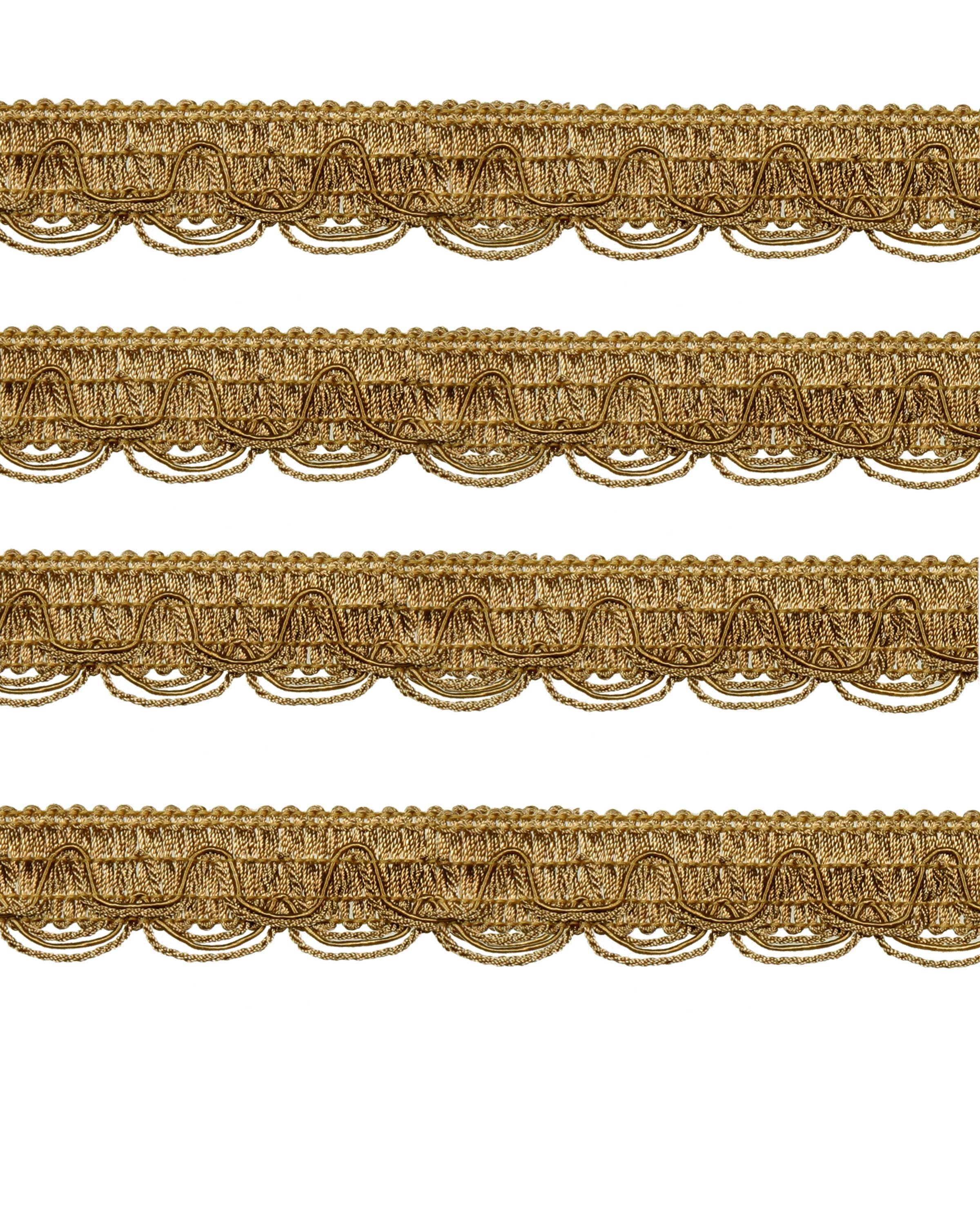 Scalloped Looped Braid - Gold 28mm Price is for 5 metres