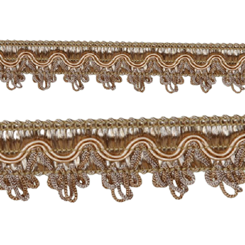 Scalloped Looped Braid - Mocha 27mm Price is for 5 metres