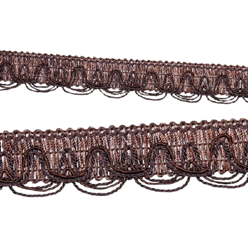Scalloped Looped Braid - Chocolate 30mm Price is for 5 metres
