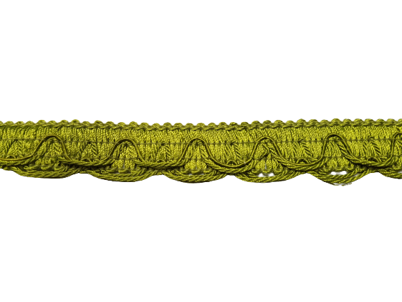 Scalloped Braid - Lime Green 30mm Price is for 5 metres