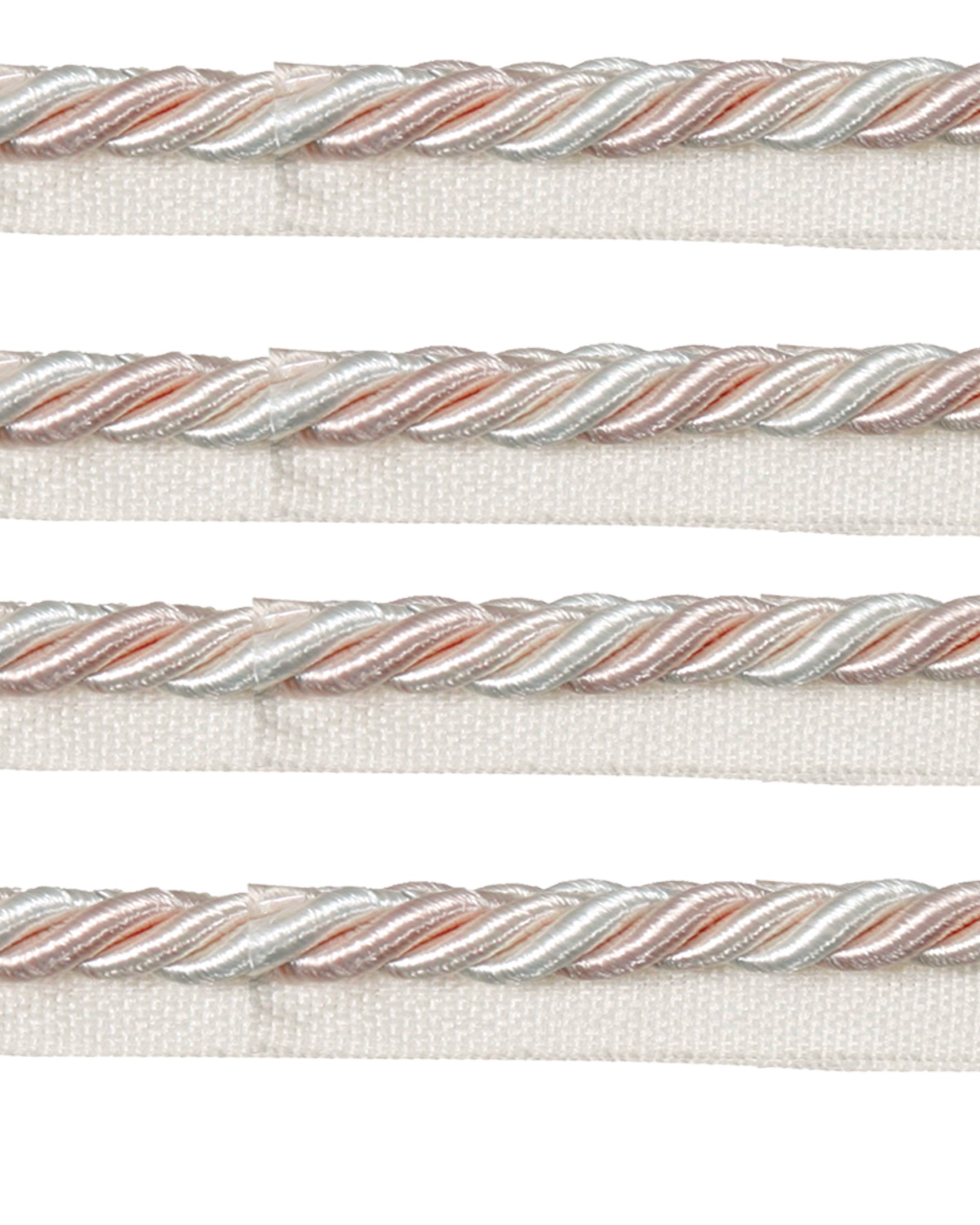 Piping Cord 8mm 2 Tone Twist on Tape - Light Pink / Cream Price is for 5 metres 