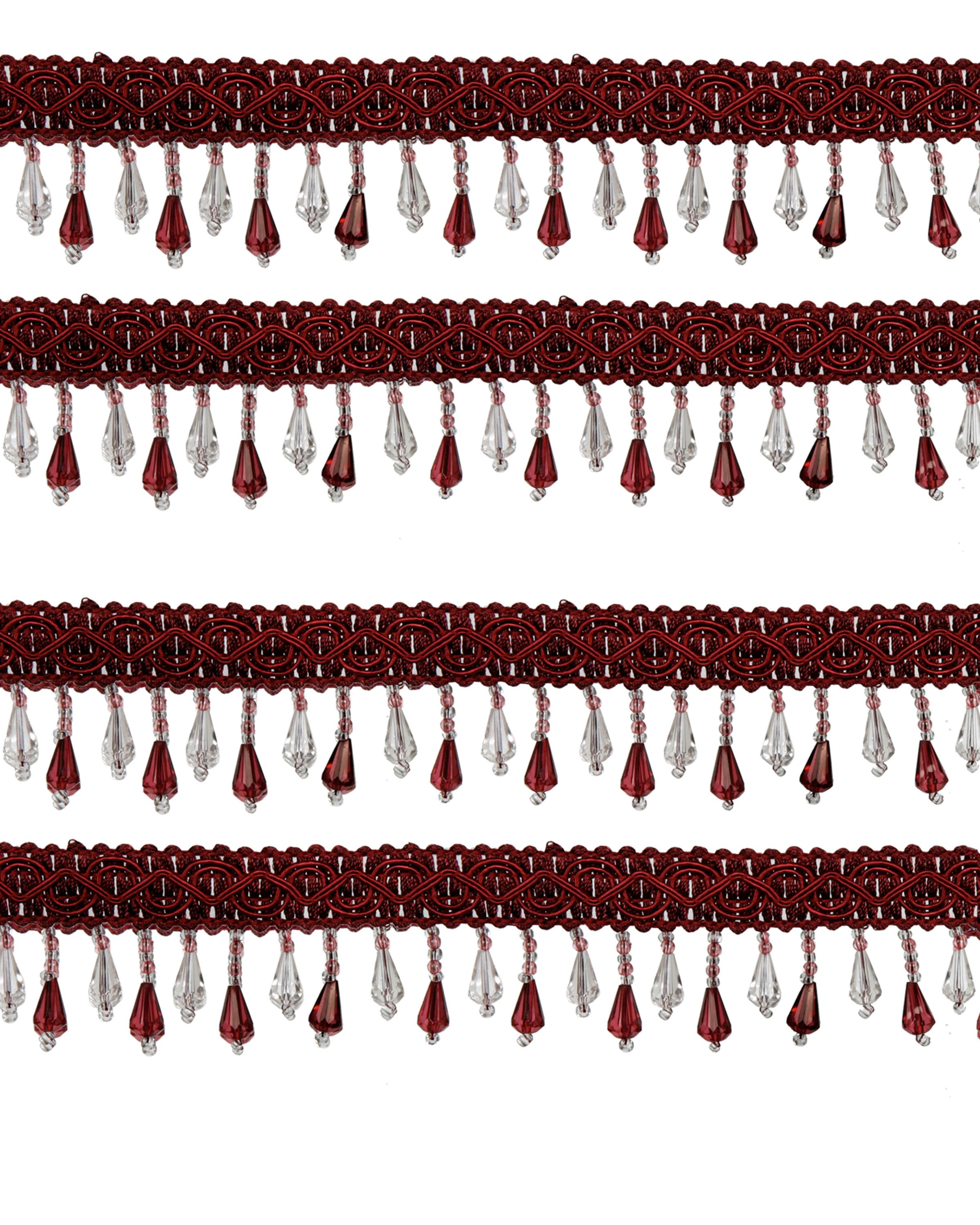 Fringe Beading - Red Wine 40mm Price is for 5 metres