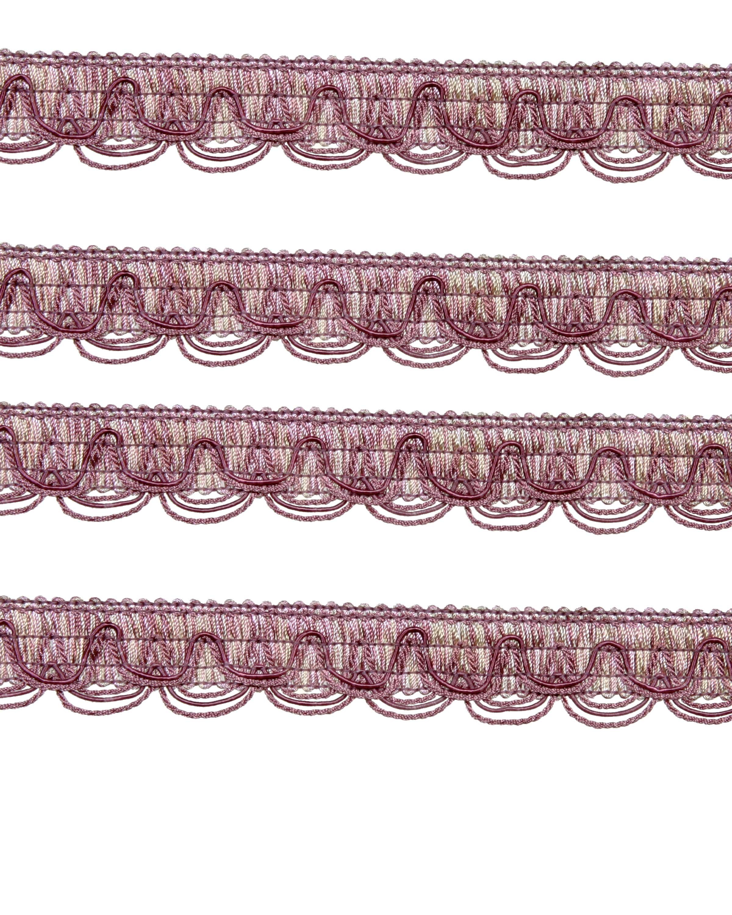 Scalloped Looped Braid - Dusky Pink 30mm Price is for 5 metres