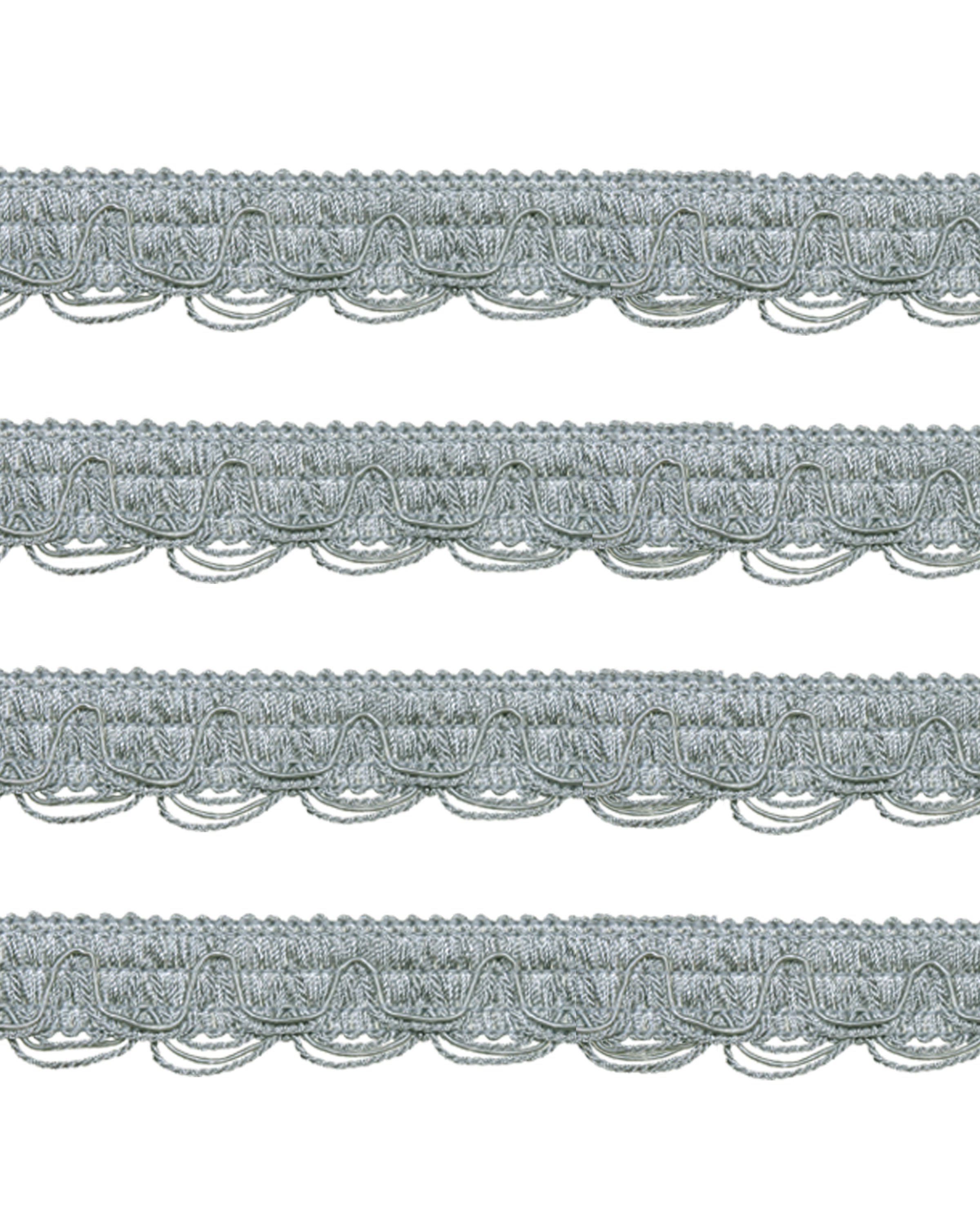 Scalloped Looped Braid - French Silver Blue 28mm Price is for 5 metres