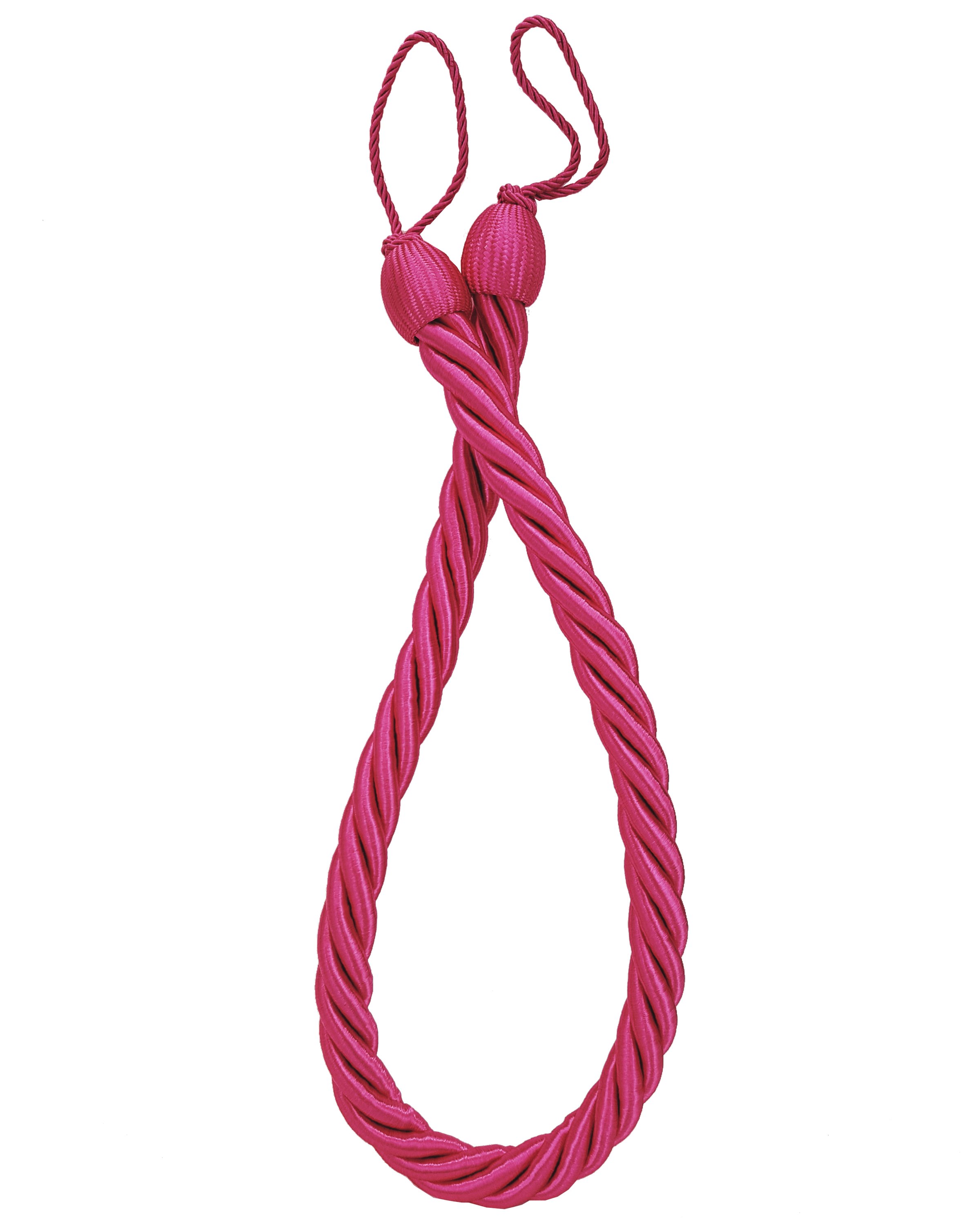 PAIR 2 pieces Curtain Tie Backs rope twist - Fuchsia Pink 85cm