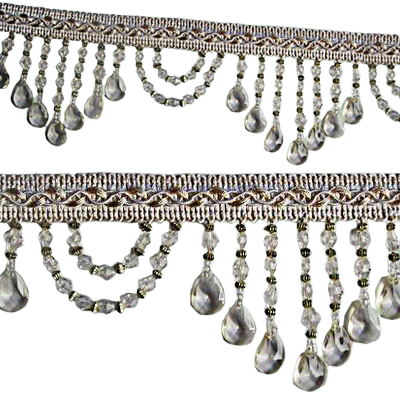 Fringe Beading - Clear Acrylic 80mm Price is for 5 metres