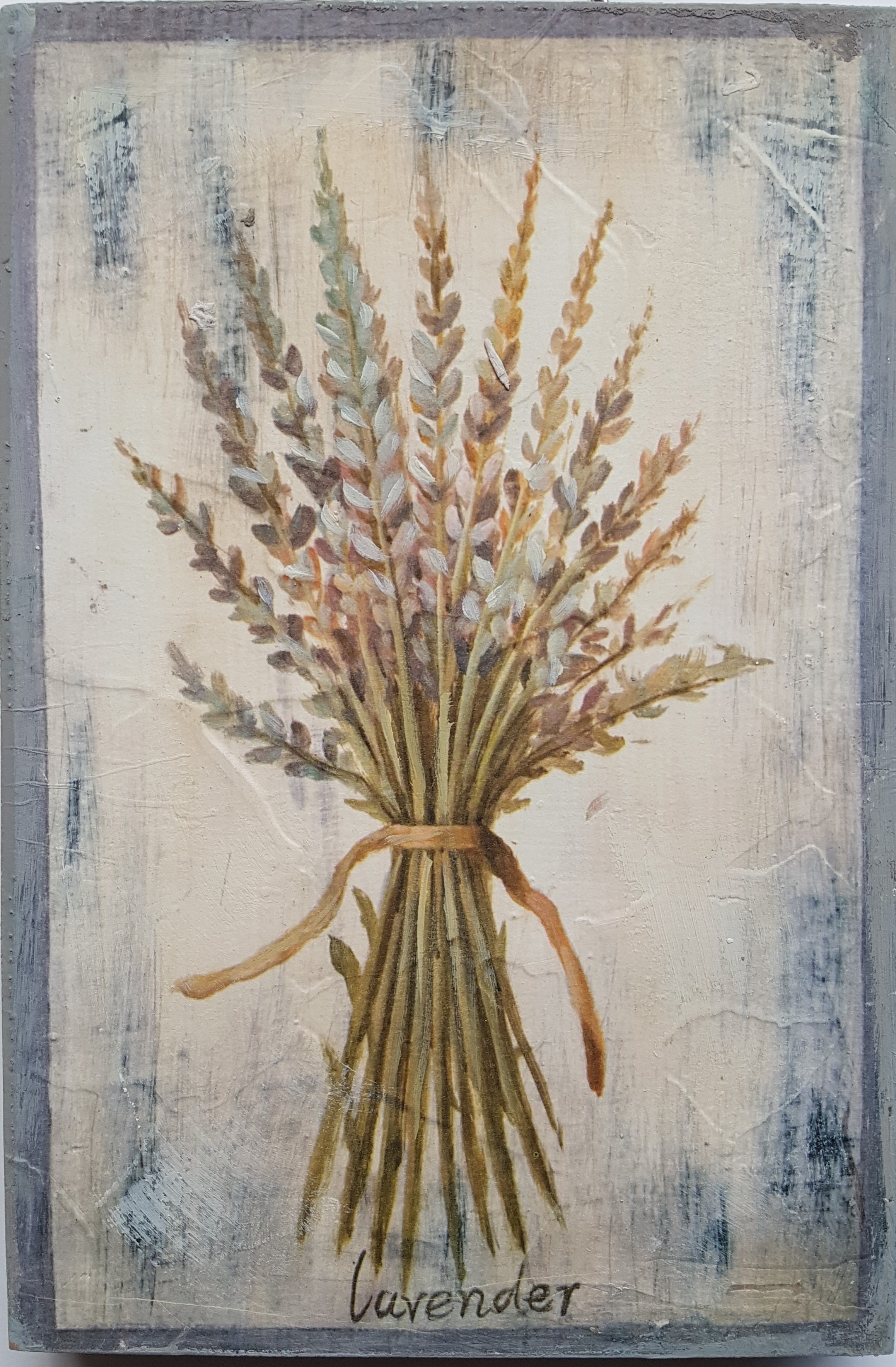 Hand finished wall art 30cm x 20cm - Lavender