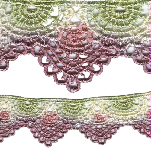 Scalloped Lace (Hand Dyed) - Dark Pink 25mm Price is for 5 metres