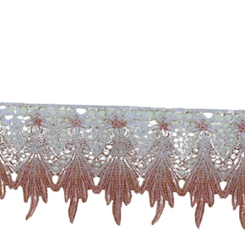 Victorian Fleur Scalloped Lace - Pink / Cream 7.5cm Price is for 5 metres