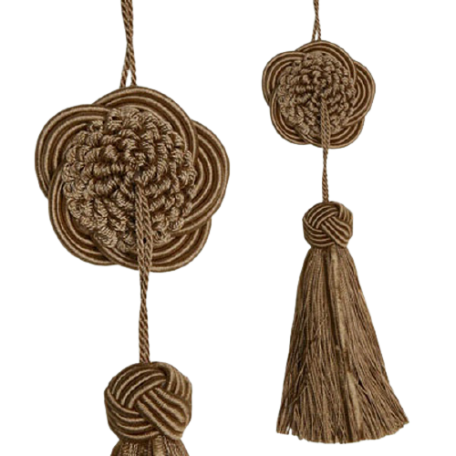 Tassel with Decorative Round Disk - Gold 17cm Pack of 5