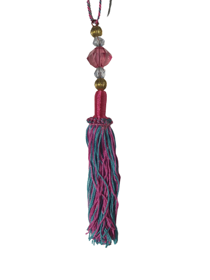  Tassel with beaded top -Red/Blue 12cm Pack of 5