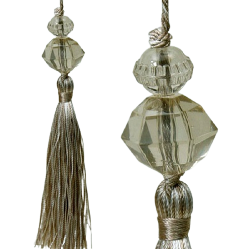Large Tassel with Bead - Beige 13.5cm Pack of 5